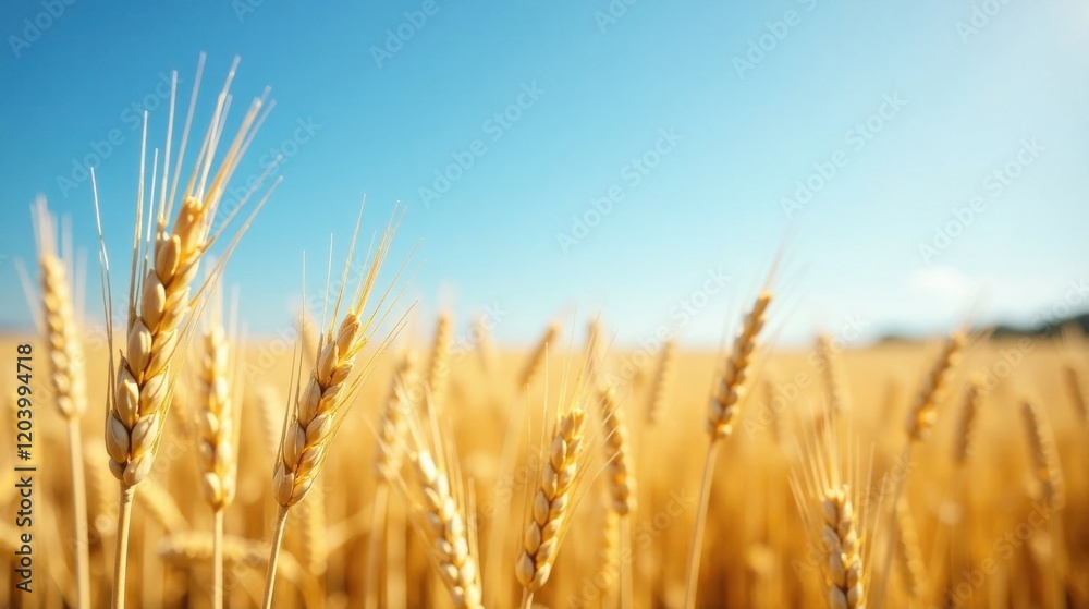 Golden Wheat Field Under a Summer Sky, Ripe for Harvest Golden Wheat Field Under a Summer Sky, Ripe for Harvest