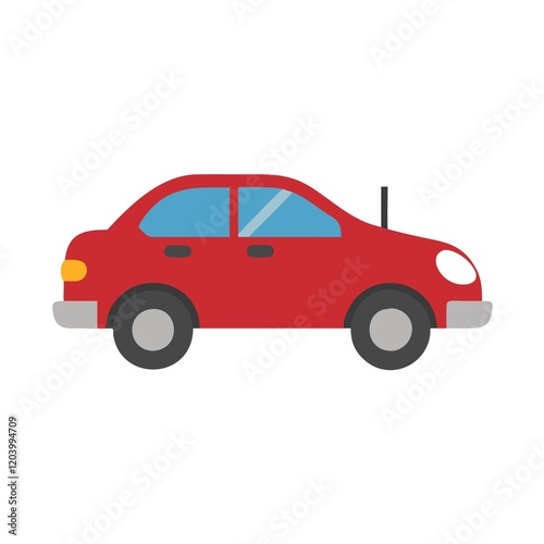 Red Car icon on the white background.