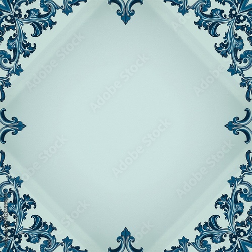 シャビーシックなライトブルーのダマスク模様 ヴィンテージ紙 テクスチャード加工された表面 ミュートトーン エレガント アンティーク ロマンチック デリケート
