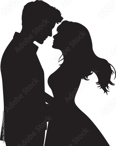 Valentine’s day silhouette of a couple