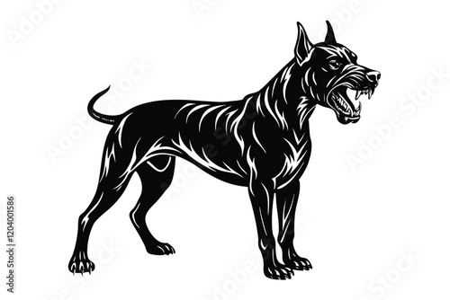 Great dane dog vector silhouette art illustration