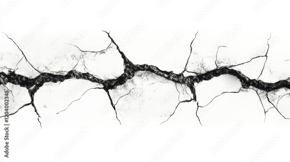 Dramatic Crack Texture Abstract Black Crack on White Background High Resolution Image for Design Dramatic Crack Texture Abstract Black Crack on White Background High Resolution Image for Design