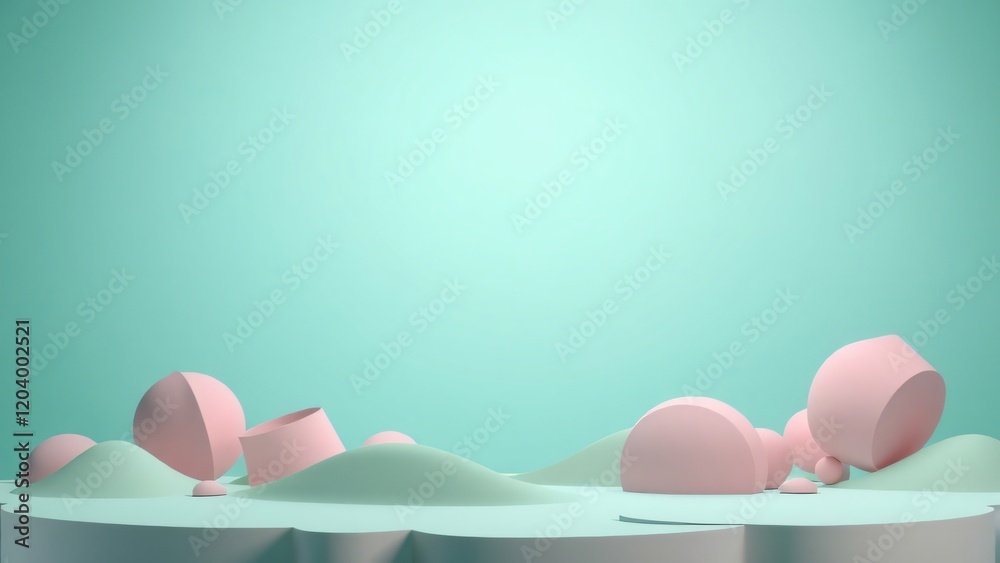 Fototapeta premium Pastel Pink and Mint Green