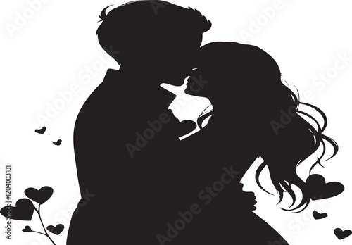 Valentine’s day silhouette of a couple