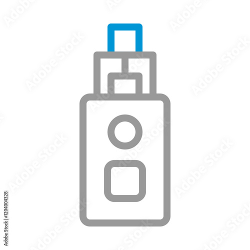 Electronic cigarette icon. Concept of vaping, smoking alternative, and nicotine.