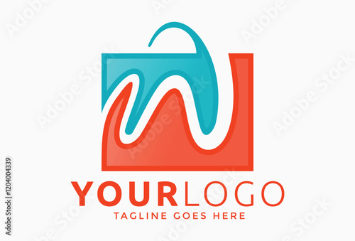 Letter W wave Logo. Simple Logotype template for water, liquid, splash, ocean, nature, fresh, aqua.