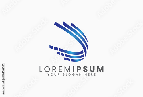 Abstract Curve Ribbon Design Element. Wavy Stripes Line Graphic Template. Smooth motion, creative decoration, futuristic technology icon, banner background, Modern Shape Concept.