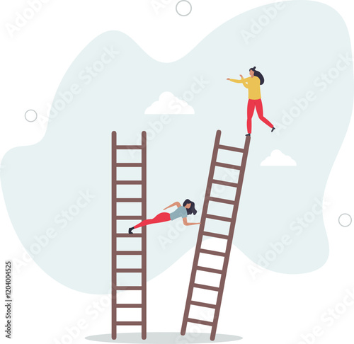 Jealous colleague or coworker envy for other being better or promoted, loser cheating competition or office politic dirty and dishonesty concept.flat characters.