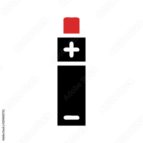 Simplified battery depiction showcasing power storage and minimalist electronic design
