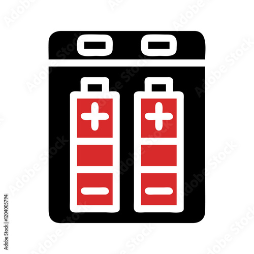 Stylized depiction of two batteries symbolizing power and energy backup solutions
