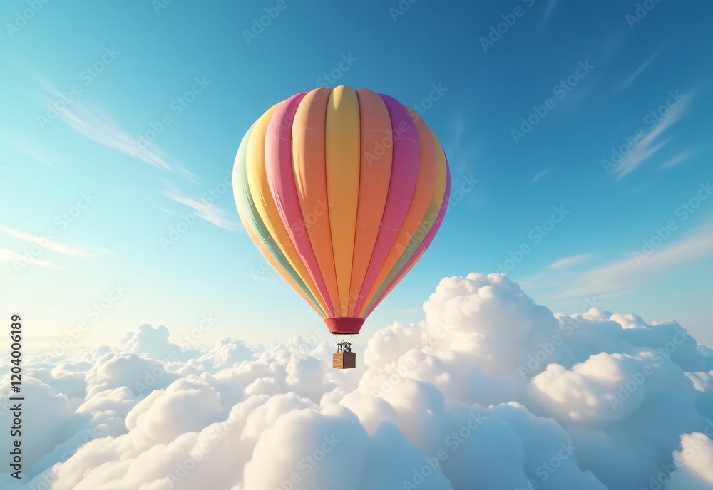 Naklejka premium hot air balloon in sky