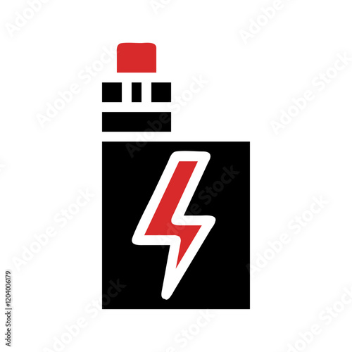 Abstract electronic cigarette device illustration with lightning symbol concept