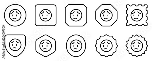 Editable worry, sad face expression emoticon vector icon. Part of a big icon set family. Part of a big icon set family. Perfect for web and app interfaces, presentations, infographics, etc