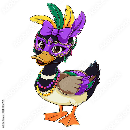 mardi gras duck vector 