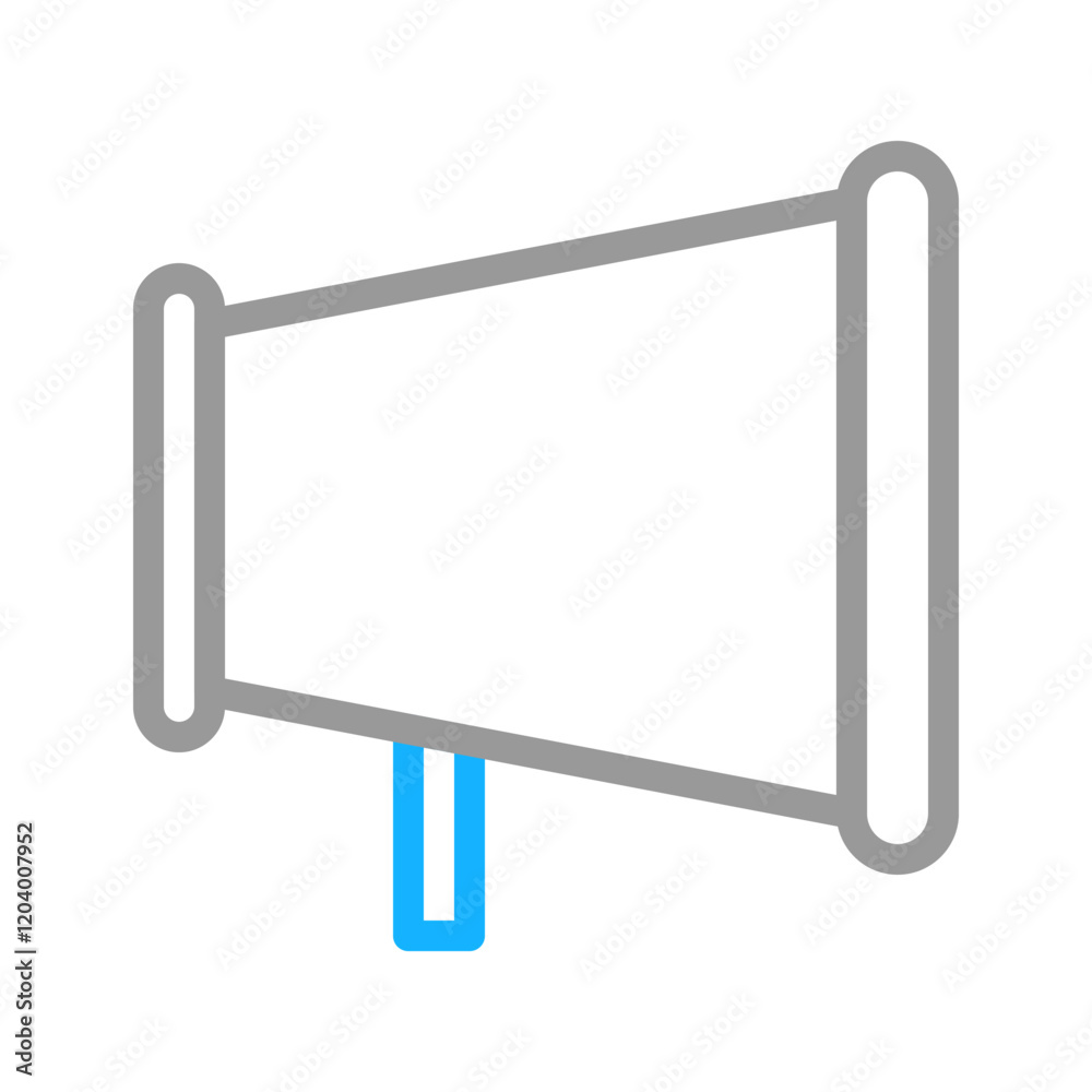 Megaphone outline icon. Concept of announcement, promotion, and advertising.