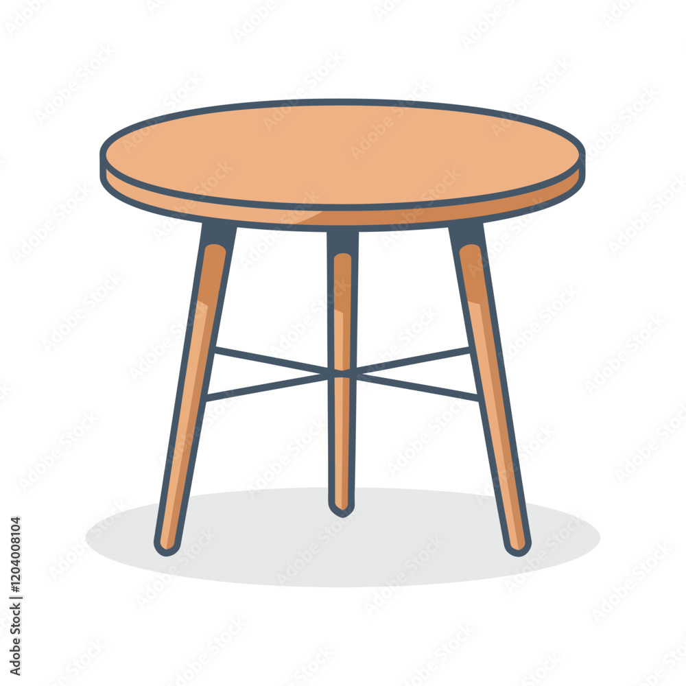 Minimalist Wooden End Table Vector Illustration isolated on white background
Minimalist Wooden End Table Vector Illustration isolated on white background