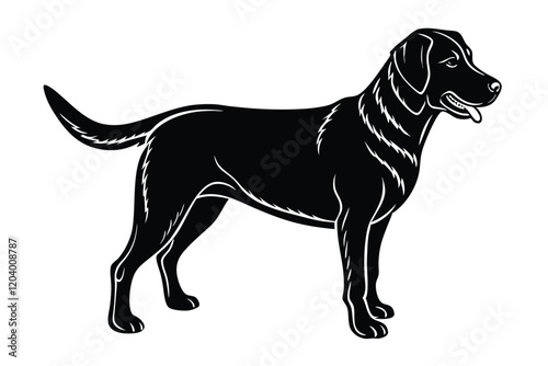 Labrador retriever dog vector silhouette art illustration