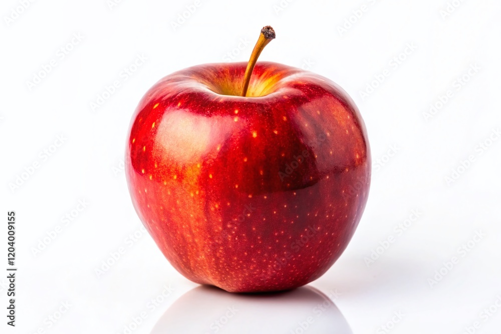 Single Red Apple Isolated on White Background - Fresh Fruit Photography Single Red Apple Isolated on White Background - Fresh Fruit Photography