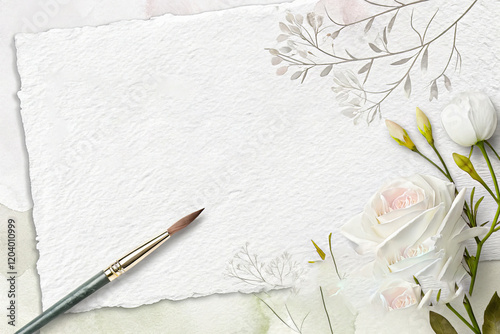 Ethereal White Watercolor Paper Texture Background