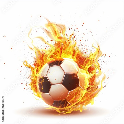 Wallpaper Mural Soccer ball engulfed in flames symbolizing the intensity and excitement of the game Torontodigital.ca