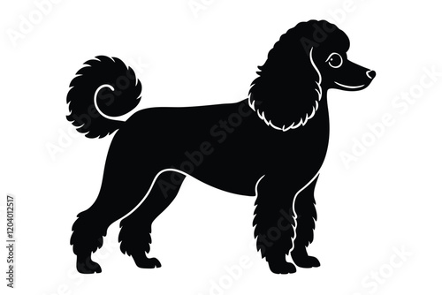 Poodle dog vector silhouette art illustration