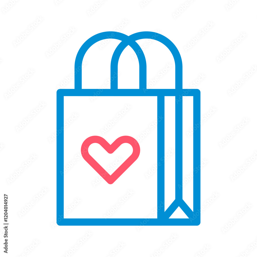 Shopping bag with heart icon. Concept of love, favorite, and gift. Shopping bag with heart icon. Concept of love, favorite, and gift.