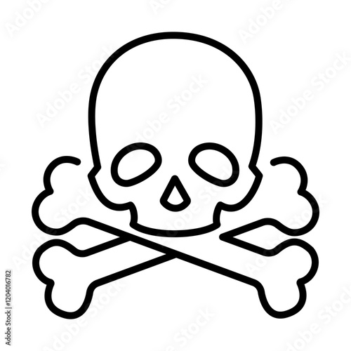 Cyber Threats Icon - Skull and Crossbones Representing Major Security Risks
