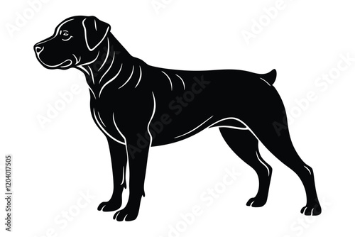 Rottweiler dog vector silhouette art illustration