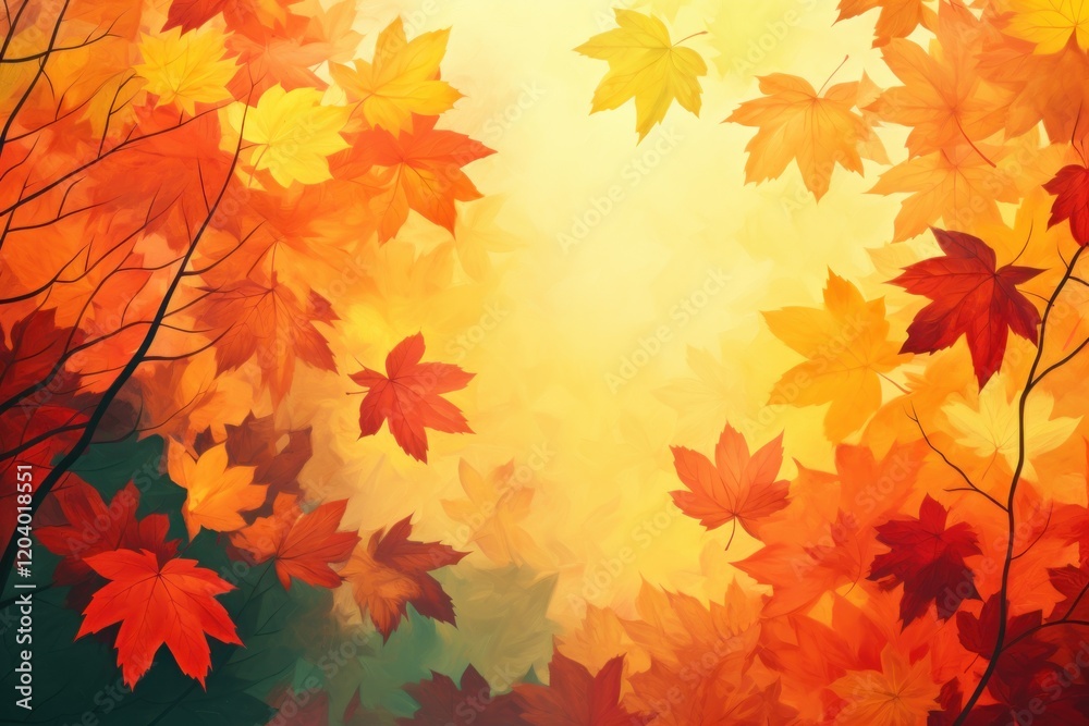 Colorful leaves creating a warm background effect Colorful leaves creating a warm background effect