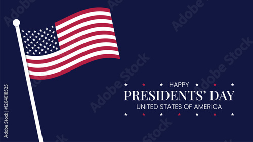 Happy Presidents Day with American flag