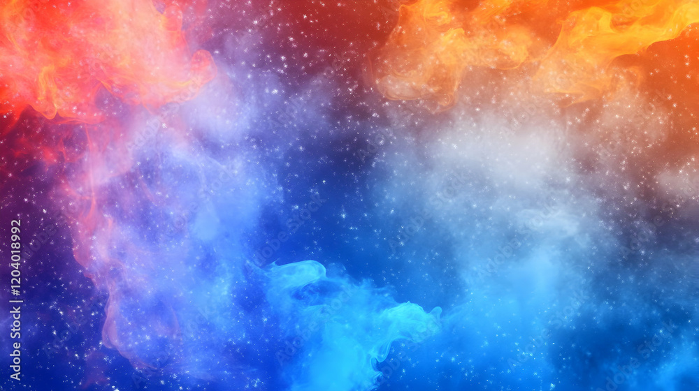 Abstract fire and ice swirling nebula, cosmic background, design element Abstract fire and ice swirling nebula, cosmic background, design element