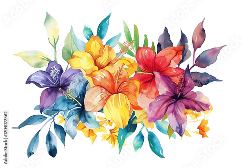 Watercolor flowers backgrou...