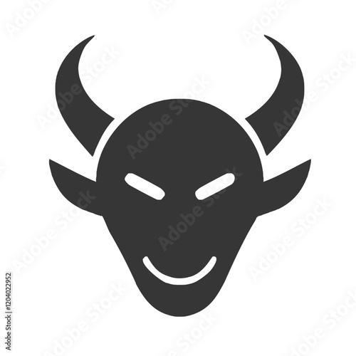 black and white demon mask