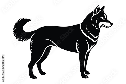 Siberian husky dog vector silhouette art illustration