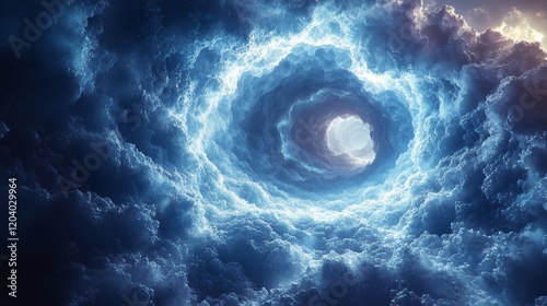 A blue cloud with a hole in the middle