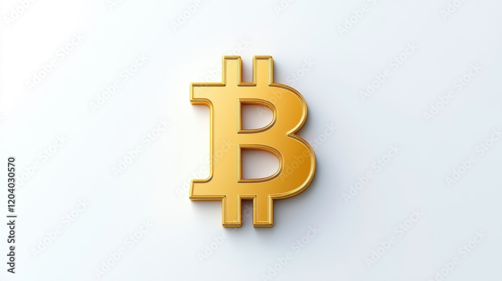 Golden Bitcoin Symbol: A 3D rendering of a gleaming golden Bitcoin symbol, set against a minimalist background. This image evokes feelings of wealth, cryptocurrency, and digital finance. Golden Bitcoin Symbol: A 3D rendering of a gleaming golden Bitcoin symbol, set against a minimalist background. This image evokes feelings of wealth, cryptocurrency, and digital finance.