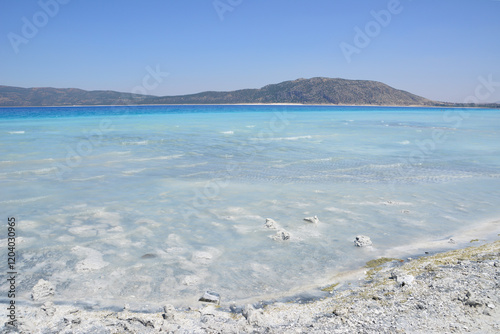 Turquoise Lake Salda lake Turkey mountains wallpaper  photo