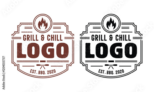 Grill Master Seal Authentic BBQ Stamp Logo