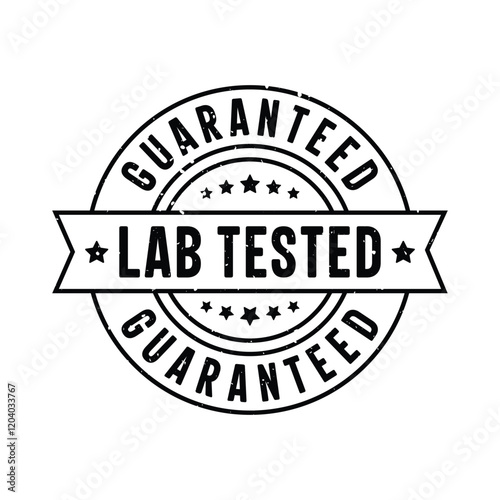 Lab tested guaranteed circular stamp logo