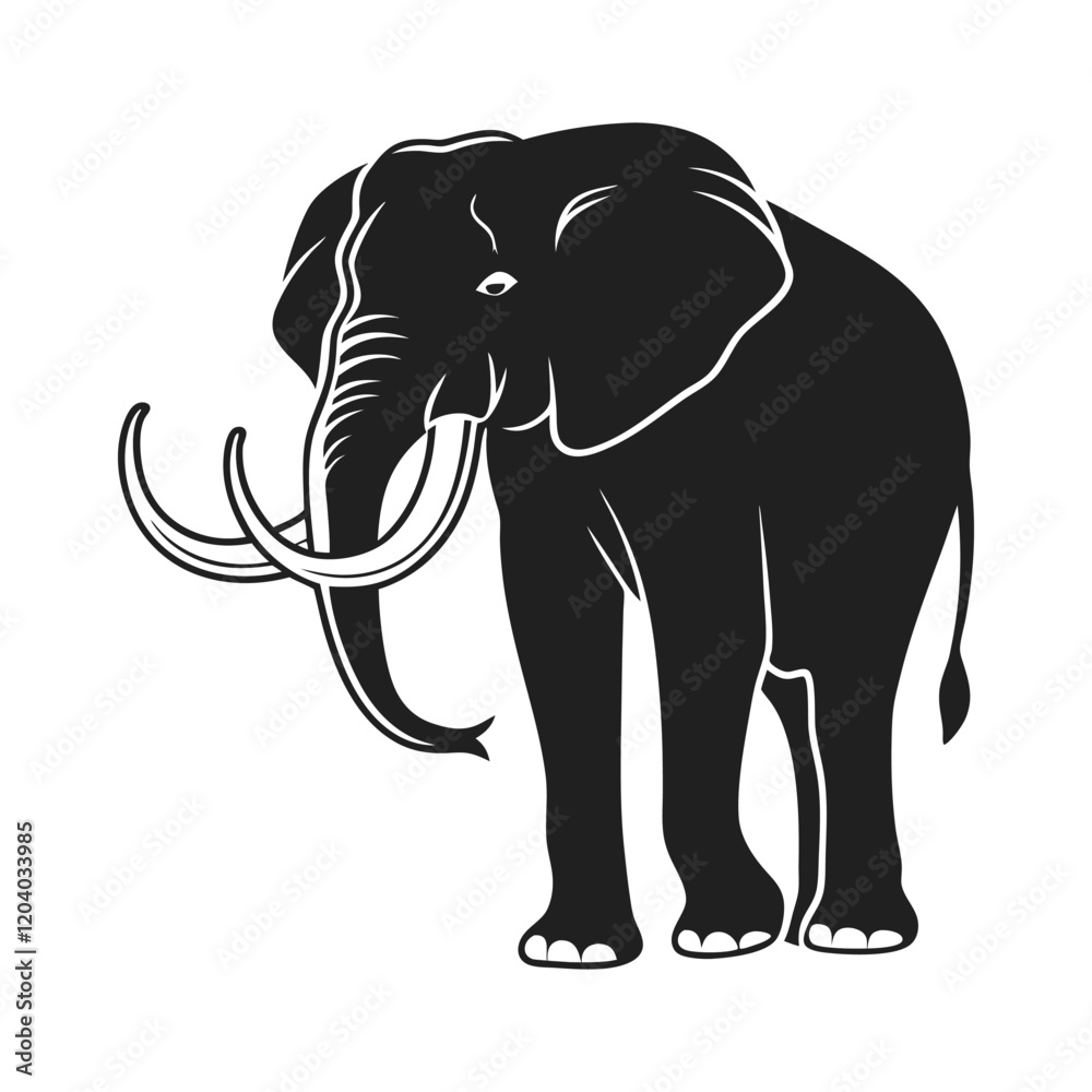 Obraz premium Elephant Silhouette design vector illustration 