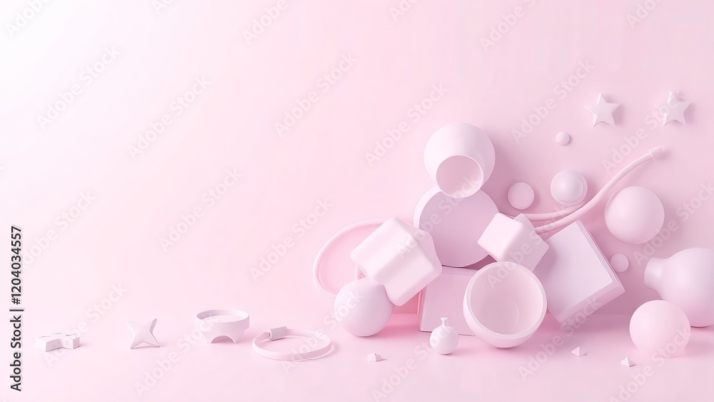 Pastel Pink Abstract 3D Pastel Pink Abstract 3D