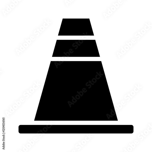 Traffic cone silhouette. Concept of safety, warning, and road construction.