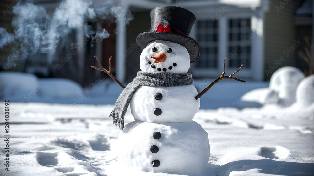 Snowman in Winter Sceneray Snowman in Winter Sceneray