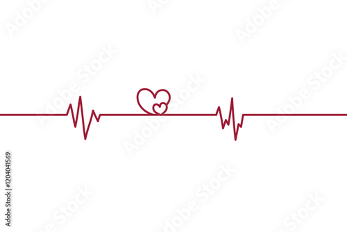 Cardiogram heartbeat cardiac cycle medical. Cardiogram heartbeat pulsation in the shape of two hearts love