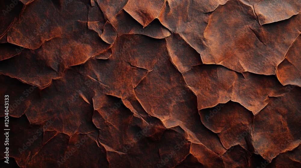 Textured Brown Leather Surface with Creases and Wrinkles Textured Brown Leather Surface with Creases and Wrinkles