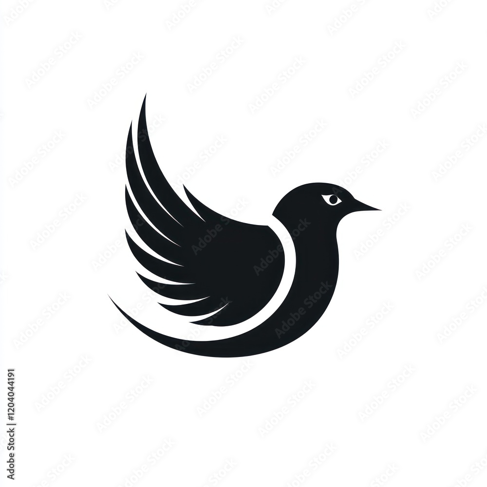 Simple black bird logo, flying, design element, graphic, use for branding Simple black bird logo, flying, design element, graphic, use for branding
