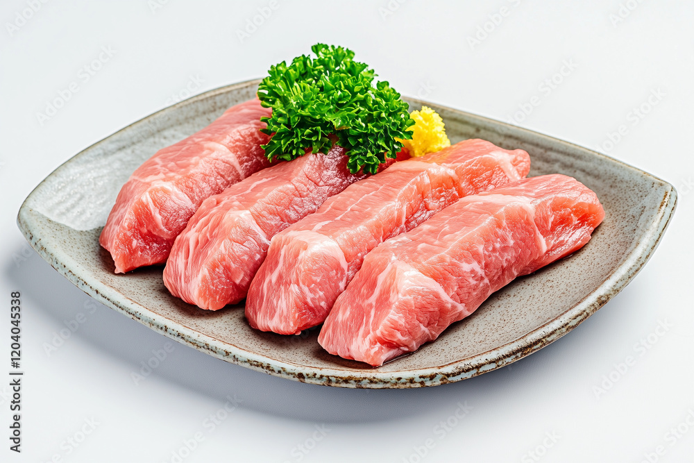Raw Beef Filets with Fresh Ingredients on White Background - Concept of Cooking Preparation Raw Beef Filets with Fresh Ingredients on White Background - Concept of Cooking Preparation