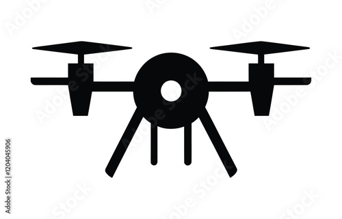 Drone icon, vector, outline, silhouette, illustration, isolated on white background photo