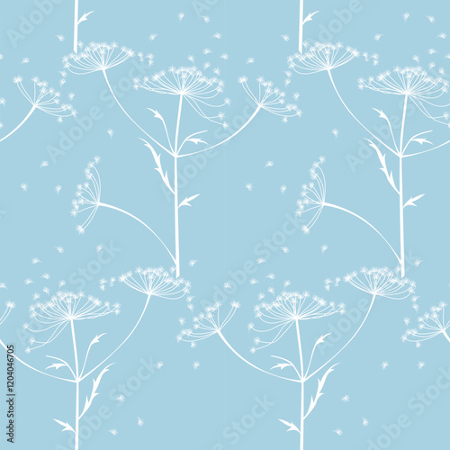 seamless botanical pattern of painted oriental motifs 