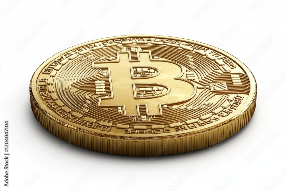 This representation showcases a gold coin featuring a prominent cryptocurrency symbol on its surface. The design emphasizes details, promoting digital currency awareness in finance. This representation showcases a gold coin featuring a prominent cryptocurrency symbol on its surface. The design emphasizes details, promoting digital currency awareness in finance.